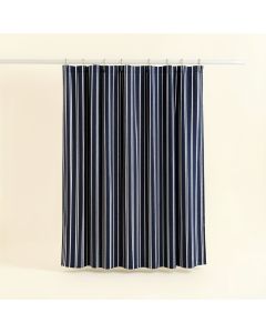 Brook Branch Shower Curtain Hanging Flat From A Plain Rod - Navy (synthetic illustration; no displayed measurements)