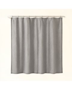 Linden Crest Shower Curtain Hanging Flat From A Plain Rod - Gray (synthetic illustration; no displayed measurements)