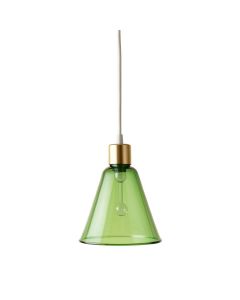Spruce Arc Pendant Light Suspended From One Plain Cable - Green (synthetic illustration; no displayed measurements)