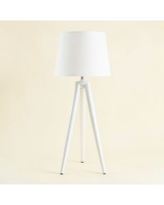 Cliff Dale Floor Lamp With A Plain Fabric Shade - White (synthetic illustration; no displayed measurements)