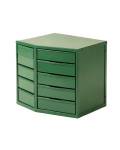 Rowan Arc Small-Parts Storage Drawer Cabinet - Green (synthetic illustration; no displayed measurements)
