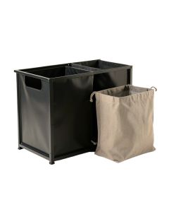 Shore Crest Laundry Sorting Station With Plain Removable Bags - Black