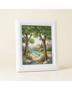 White Stained Glass Art - Unframed Print (synthetic illustration; no displayed measurements)