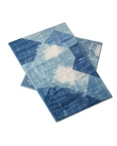 Geometric Ombre Blue Area Rug