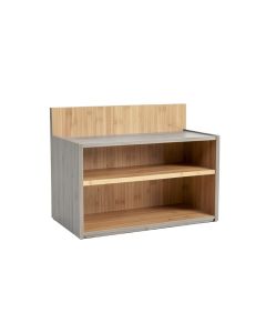 Ridge Bend Low Bookcase - Gray (synthetic illustration; no displayed measurements)
