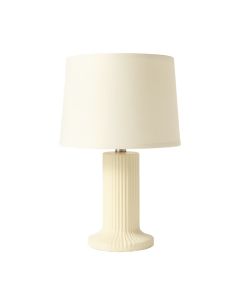 Reed Crest Table Lamp With A Plain Fabric Shade - Cream