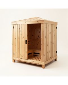 Vienna Cedar 2 Person Steam Sauna (synthetic illustration; no displayed measurements)