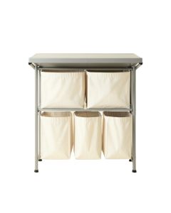 Wren Canyon Laundry Sorting Station With Plain Removable Bags - Gray