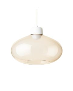 Dunlevy 8.5 '' H Glass Oval Pendant Shade ( Screw On ) In White/Beige
