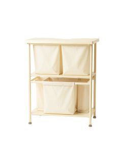 Maple Dale Laundry Sorting Station With Plain Removable Bags - Cream
