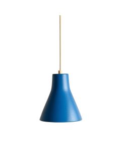 Olive Bend Pendant Light Suspended From One Plain Cable - Blue