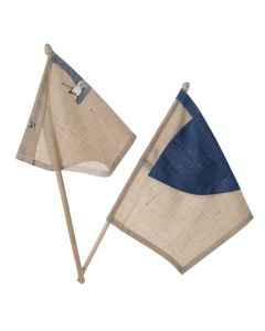 Kisner Shoreline Collage Coastal Nautical Impressions Garden 2-Sided Burlap 18.5 X 13 In . Flag Set (synthetic illustration; no displayed measurements)