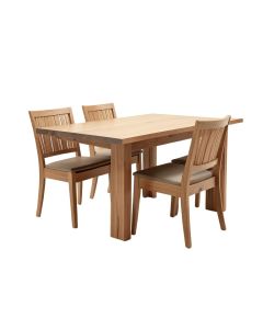 Mimi Butterfly Leaf Rubberwood Solid Wood Dining Set