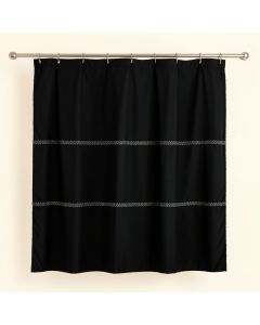Heath Dale Shower Curtain Hanging Flat From A Plain Rod - Black (synthetic illustration; no displayed measurements)