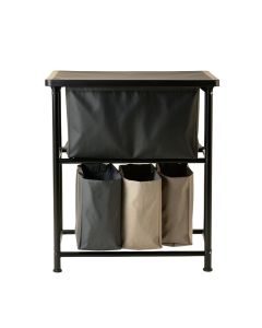Reed Arc Laundry Sorting Station With Plain Removable Bags - Black (synthetic illustration; no displayed measurements)