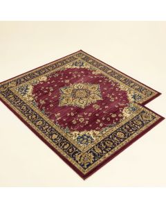 Korn Power Loom Burgundy/Blue/Gold Rug (synthetic illustration; no displayed measurements)