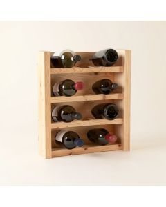 Bradfield 8 Bottle Wall Mounted Wine Bottle And Glass Rack In Natural (synthetic illustration; no displayed measurements)