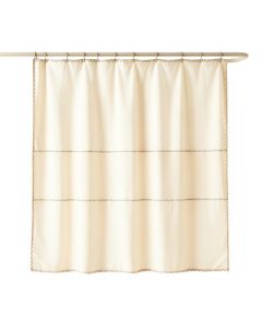 Wren Dale Shower Curtain Hanging Flat From A Plain Rod - Cream