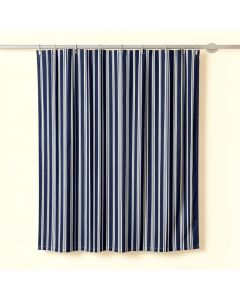 Dawn Bend Shower Curtain Hanging Flat From A Plain Rod - Navy (synthetic illustration; no displayed measurements)