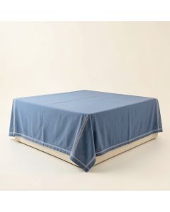 Oak Edge Flat Bed Sheet - Blue (synthetic illustration; no displayed measurements)