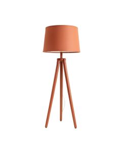 Stone Bend Floor Lamp With A Plain Fabric Shade - Terracotta (synthetic illustration; no displayed measurements)