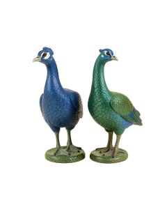 Cadott Peacocks 2 Piece Garden Statue Set