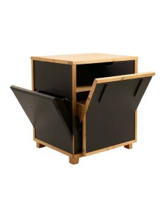 Willow Bluff Freestanding Pull-Out Hamper Cabinet - Black (synthetic illustration; no displayed measurements)