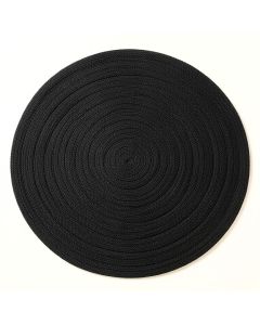 Slate Crest Round Area Rug - Black (synthetic illustration; no displayed measurements)