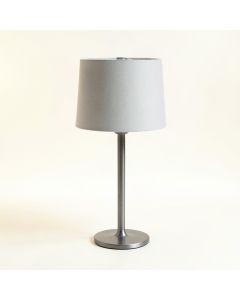Aspen Bluff Table Lamp With A Plain Fabric Shade - Gray (synthetic illustration; no displayed measurements)