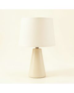 Clay Bridge Table Lamp With A Plain Fabric Shade - Cream (synthetic illustration; no displayed measurements)