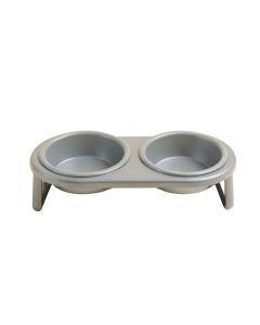 Glen Branch Pet Feeding Stand With Two Plain Empty Bowls - Gray (synthetic illustration; no displayed measurements)
