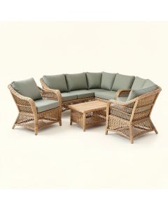 Rand 6 Piece Rattan Seating Group With Cushions (synthetic illustration; no displayed measurements)