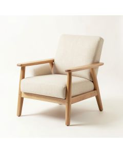 Glen Dell Upholstered Armchair - Beige (synthetic illustration; no displayed measurements)