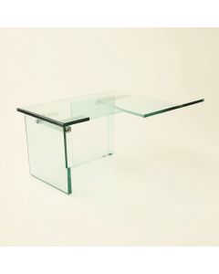 Sirene Glass L-Shape Desk (synthetic illustration; no displayed measurements)