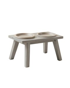 Alder Canyon Pet Feeding Stand With Two Plain Empty Bowls - Gray