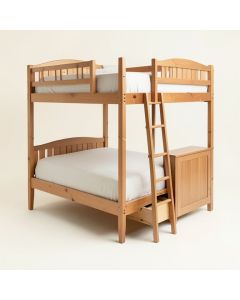 Hazzard Twin Over Full Solid Wood Standard Bunk Bed With Bookcase With Trundle And With Shelves (synthetic illustration; no displayed measurements)