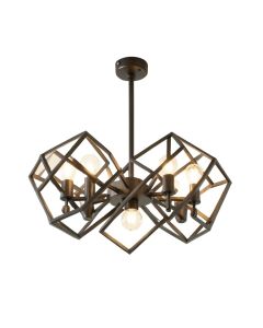 Watts Industrial Pipe 6-Light Unique / Statement Geometric Chandelier (synthetic illustration; no displayed measurements)