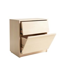 River Bridge Freestanding Pull-Out Hamper Cabinet - Beige (synthetic illustration; no displayed measurements)