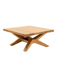 Abba Solid Wood Cross Legs Coffee Table (synthetic illustration; no displayed measurements)