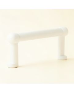Aspen Bend Cabinet Handle Without Packaging - White (synthetic illustration; no displayed measurements)