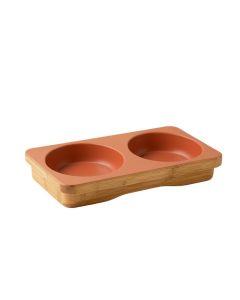 Harbor Bend Pet Feeding Stand With Two Plain Empty Bowls - Terracotta