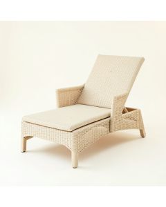 Elm Crest Outdoor Lounge Chair - Cream (synthetic illustration; no displayed measurements)