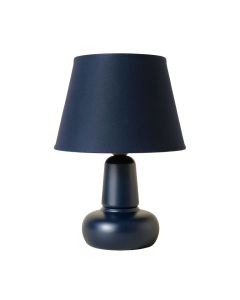 Moss Canyon Table Lamp With A Plain Fabric Shade - Navy