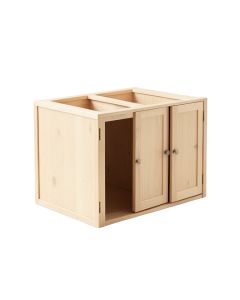Hill Bridge Empty Furniture-Style Litter Enclosure - Beige (synthetic illustration; no displayed measurements)