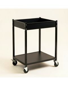Linden Bridge Empty Rolling Workshop Cart - Black (synthetic illustration; no displayed measurements)