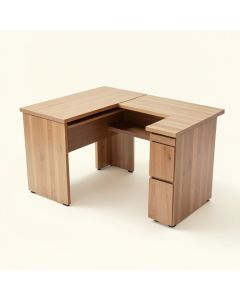 Home Office Solid Wood L-Shape Desk (synthetic illustration; no displayed measurements)