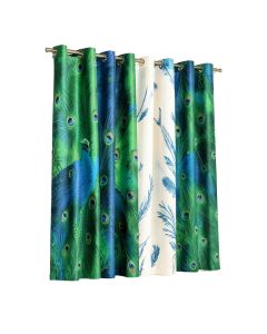 Peacock Abstract Semi-Sheer Curtain Panels (synthetic illustration; no displayed measurements)