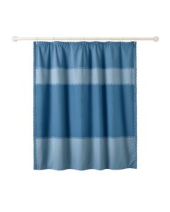 Summit Crossing Shower Curtain Hanging Flat From A Plain Rod - Blue (synthetic illustration; no displayed measurements)