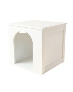Laurel Edge Empty Furniture-Style Litter Enclosure - White (synthetic illustration; no displayed measurements)