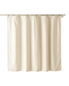 Flint Bend Shower Curtain Hanging Flat From A Plain Rod - Ivory (synthetic illustration; no displayed measurements)
